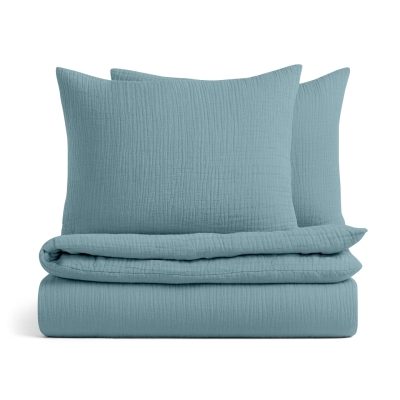 Двоспальний комплект без простирадла муслін AZURE