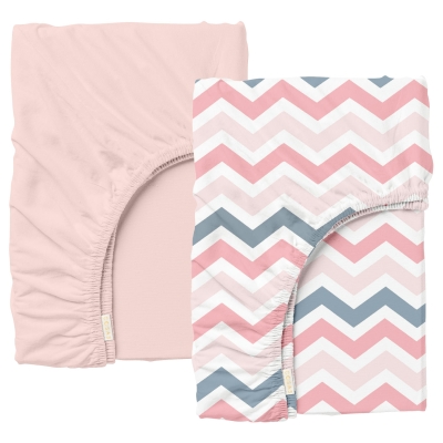 Набір простирадло на резинці 90х200 ROSE / GREY ZIGZAG