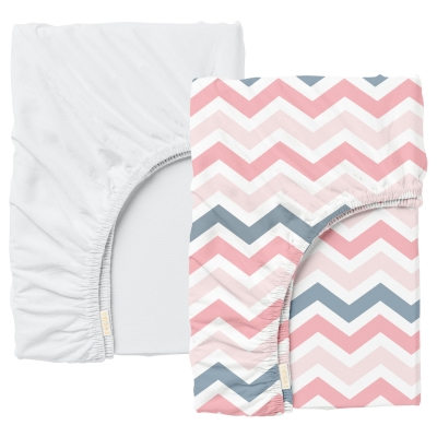 Набір простирадло на резинці 90х200 WHITE / GREY ZIGZAG