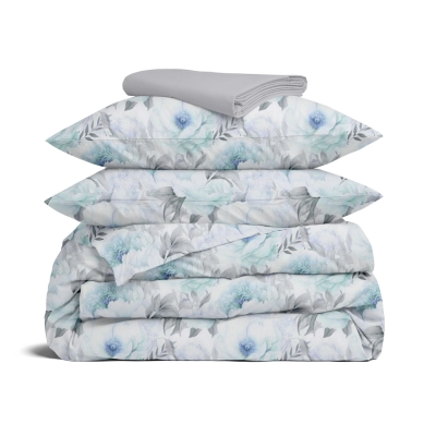 Сімейна постільна білизна з простирадлом на резинці SOFT PEONY CS4