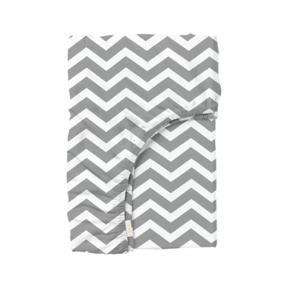 Простирадло на резинці в дитяче ліжечко 60х120 GREY ZIGZAG