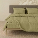 Двоспальна постільна білизна з текстурованої бавовни з простирадлом на резинці OLIVE