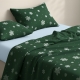 Двоспальна постільна білизна фланель з простирадлом на резинці SNOWFLAKES FOREST CS2