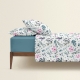 Двоспальна постільна білизна з простирадлом на резинці FLORENCE FLOWERS CS1