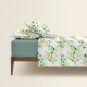 Євро постільна білизна з простирадлом на резинці FLORAL LEAVES CS1