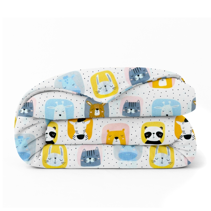 Дитяча постільна білизна фланель в ліжечко ANIMALS COLOR CS3