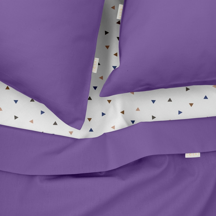 Двоспальна постільна білизна з простирадлом на резинці LAVENDER CS2
