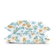 Двоспальна постільна білизна з простирадлом на резинці MINT FLOWERS CS6