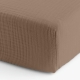 Простирадло на резинці муслін 200x200 BROWN