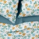 Євро постільна білизна з простирадлом на резинці MINT FLOWERS CS2