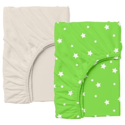 Набір простирадло на резинці 140х200 BEIGE / STARFALL LIME