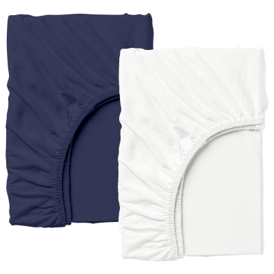 Набір простирадло на резинці 140х200 WHITE / DARKBLUE