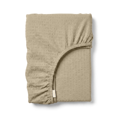 Простирадло на резинці з текстурованої бавовни 200x200x30 BISCUIT