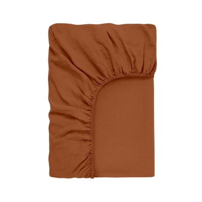 Простирадло на резинці з вареної бавовни 180х200х25 CINNAMON