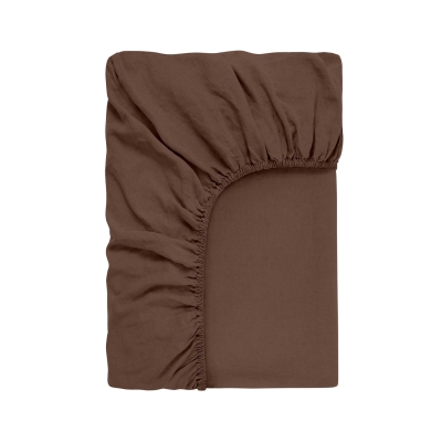 Простирадло варена бавовна на резинці для коляски та люльки 40x80 COCOA BROWN