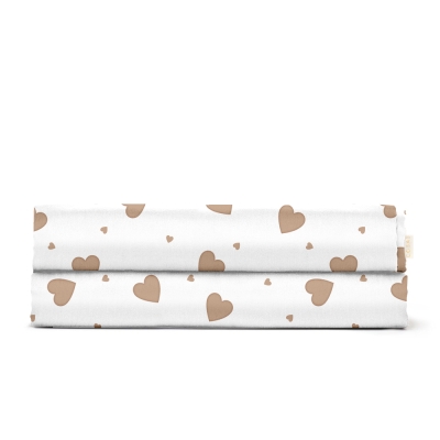 Євро простирадло 220х240 BEIGE HEARTS