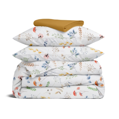 Євро постільна білизна з простирадлом на резинці BOTANIC CHARM CS2