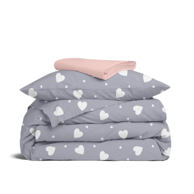 Підліткова постільна білизна з простирадлом на резинці CALM HEARTS CS4