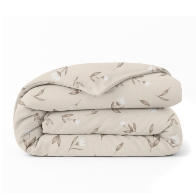 Підковдра євро фланель 200х220 BEIGE FLORAL