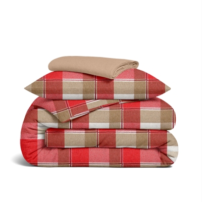 Підліткова постільна білизна фланель з простирадлом на резинці BERRY TARTAN