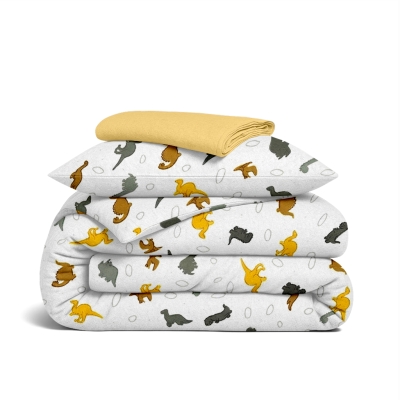 Підліткова постільна білизна фланель з простирадлом на резинці DINO WORLD CS1