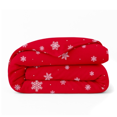 Підковдра дитяча фланель 110х140 SNOWFLAKES CRANBERRY