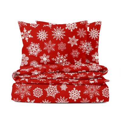 Двоспальний комплект без простирадла фланель SNOWFLAKES CS3
