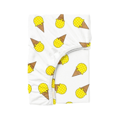 Простирадло на резинці в дитяче ліжечко 70х140 ICECREAM YELLOW