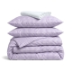 Двоспальна постільна білизна з простирадлом на резинці LAVENDER MINI CHECK CS1