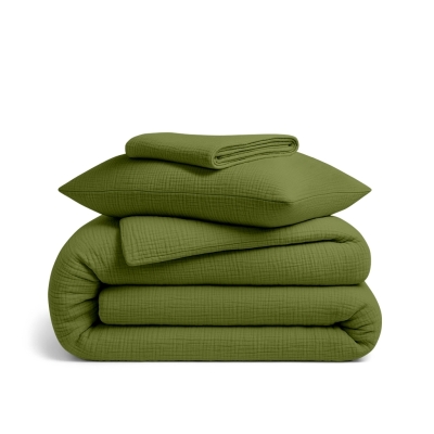 Підліткова постільна білизна муслін з простирадлом на резинці AVOCADO CS1