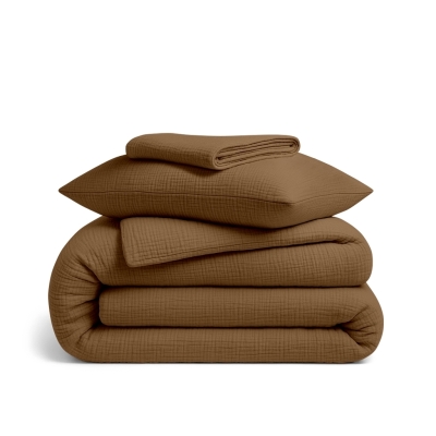 Дитяча постільна білизна муслін в ліжечко COCOA BROWN CS1