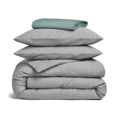 Сімейна преміум постільна білизна з простирадлом на резинці NORDIC WAVE CS13