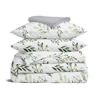 Євро постільна білизна з простирадлом на резинці OLIVE MOOD CS1