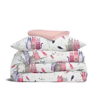 Дитяча постільна білизна в ліжечко PINK CATS CS1