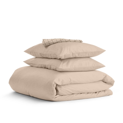 Двоспальна постільна білизна з простирадлом на резинці MAGNOLIA CS20