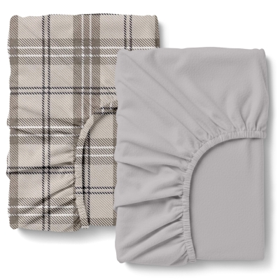 Набір простирадло на резинці фланель 160х200 SAND TARTAN