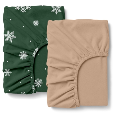 Набір простирадло на резинці в дитяче ліжечко 60х120 фланель WINTER PINE