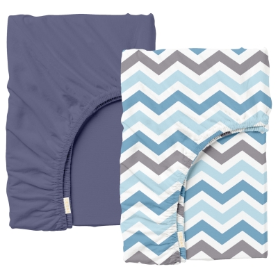 Набір простирадло на резинці 90х200 DARK BLUE / BLUE ZIGZAG