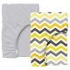 Набір простирадло на резинці 90х200 GREY / YELLOW ZIGZAG