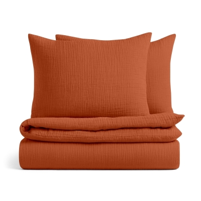 Двоспальний комплект без простирадла муслін TERRAKOT