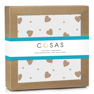 Дитячий непромокаючий наматрацник 60х120 BEIGE HEARTS