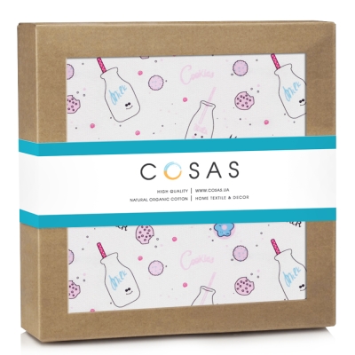 Дитячий непромокаючий наматрацник 60х120 COOKIES MILK