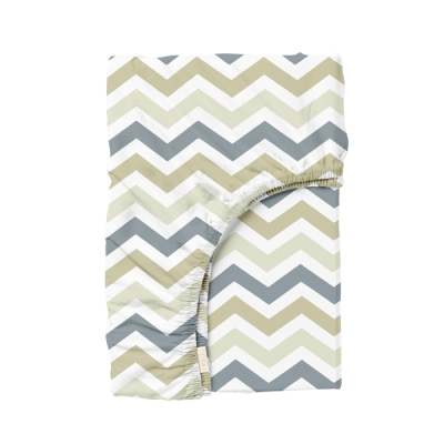 Простирадло на резинці в дитяче ліжечко 70х140 BEIGE ZIGZAG