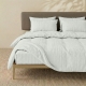 Євро постільна білизна з текстурованої бавовни з простирадлом на резинці SNOW