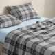 Сімейний комплект фланель з простирадлом на резинці BASALT TARTAN CS5