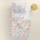 Підліткова постільна білизна з простирадлом на резинці AQUARELLE FLOWERS CS5
