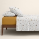 Сімейна постільна білизна ранфорс з простирадлом на резинці GOLDEN TERRAZZO CS4