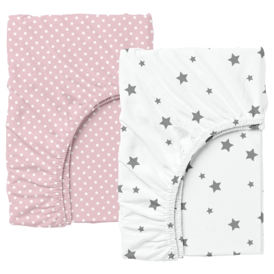 Набір простирадло на резинці 90х200 ROSE DOTS / GREY STARS