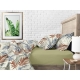 Підліткова постільна білизна з простирадлом на резинці BEIGE FOLIAGE CS2
