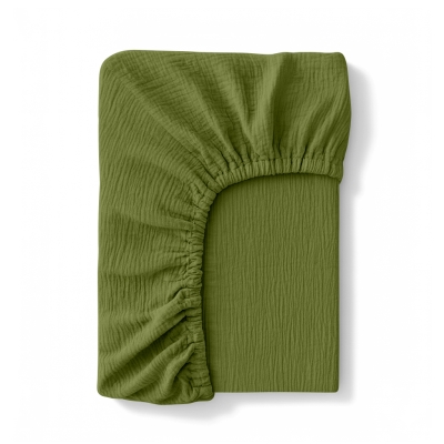 Простирадло на резинці муслін 200x200 AVOCADO